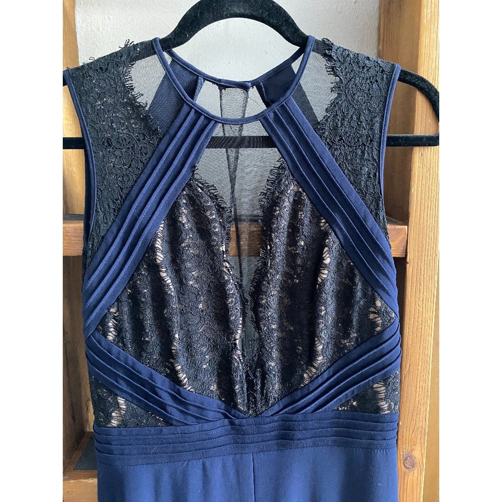 Avery Lace-Panel Formal Gown